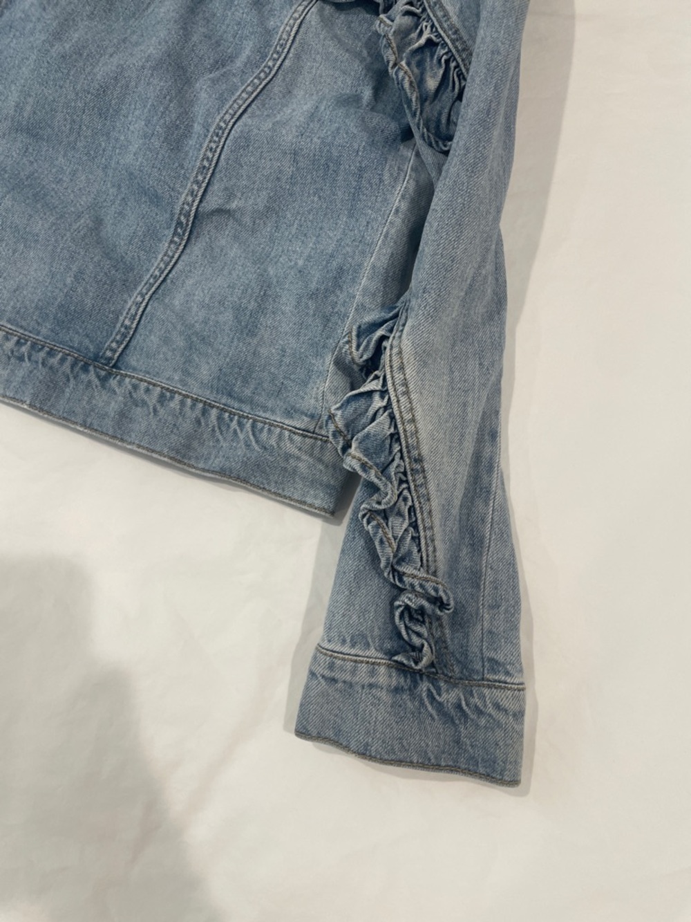 bp Light Blue Ruffle-Trim Denim Jacket - Picture 7 of 7